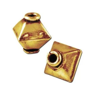 10mm Brass Plated Antique Gold Bali Style Diamond Beads (5 Pieces)