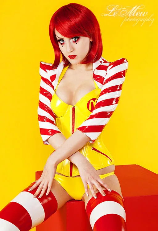 Beetlejuice striped PVC shrug