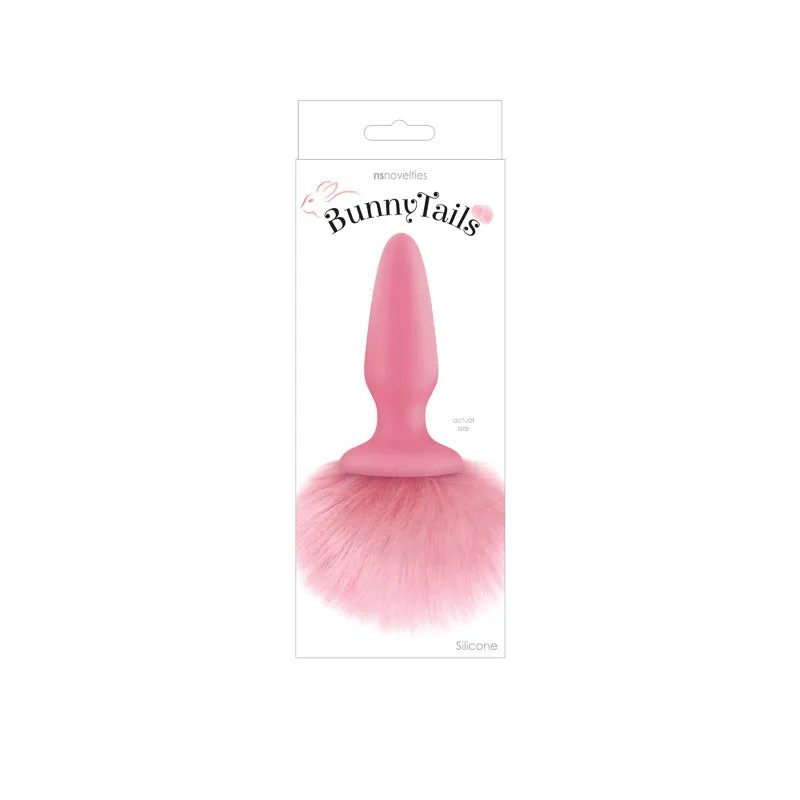 Bunny Tails Silicone Butt Plug - Pink