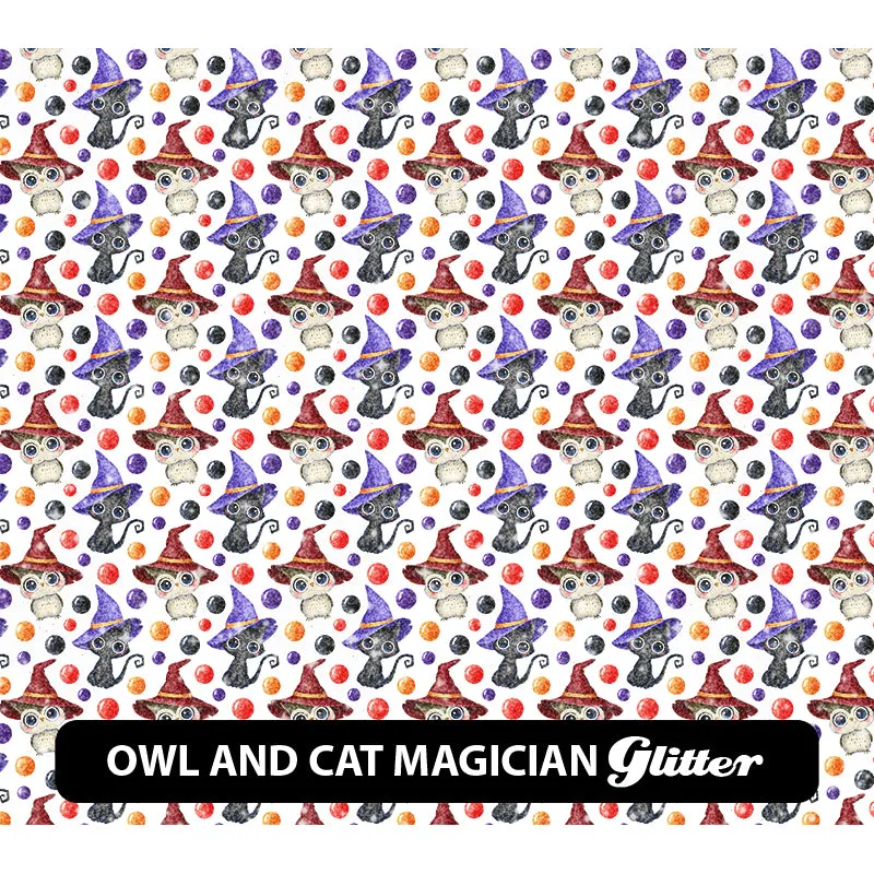 Halloween Glitter Patterned HTV (12" x 12")