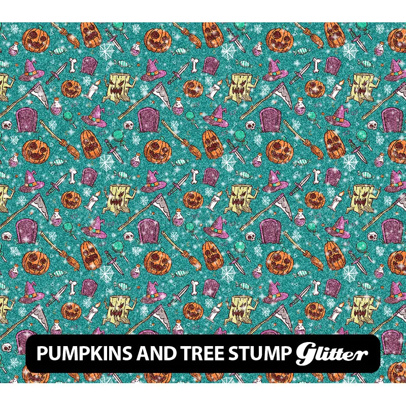 Halloween Glitter Patterned HTV (12" x 12")