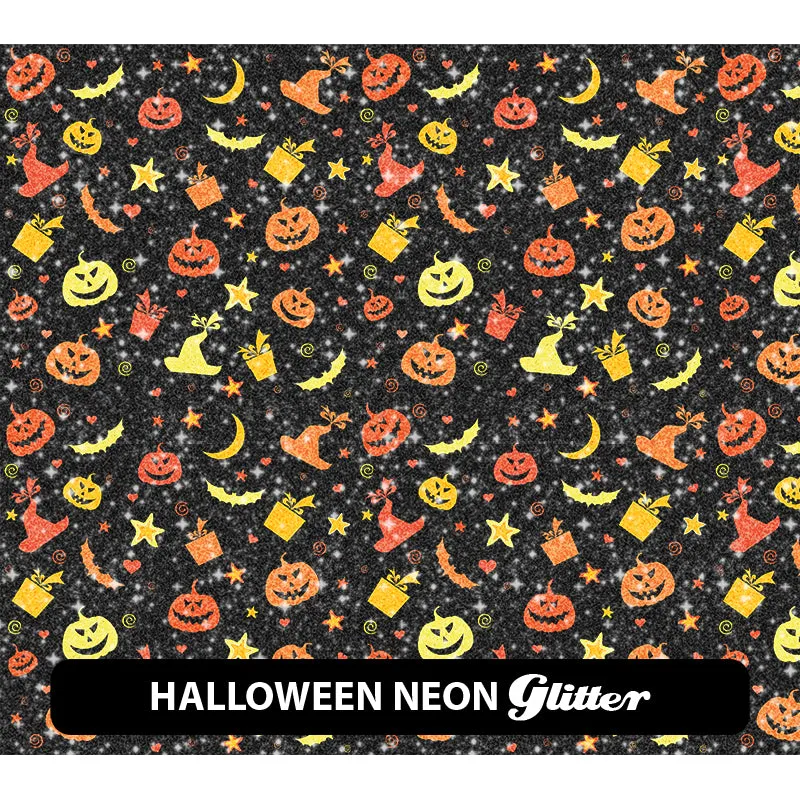 Halloween Glitter Patterned HTV (12" x 12")