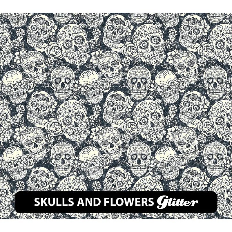 Halloween Glitter Patterned HTV (12" x 12")
