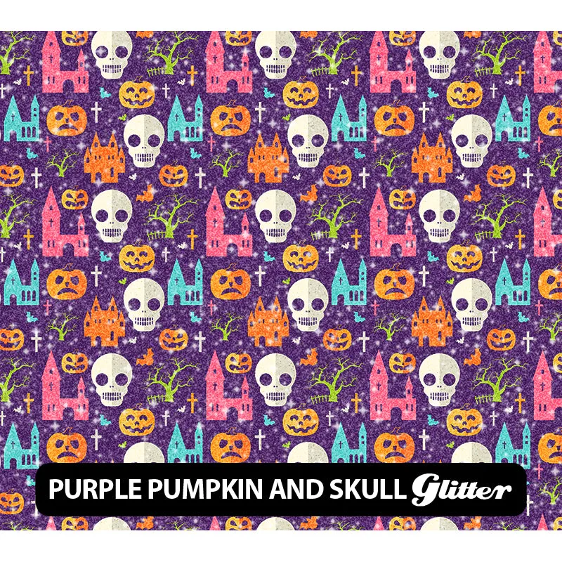 Halloween Glitter Patterned HTV (12" x 12")