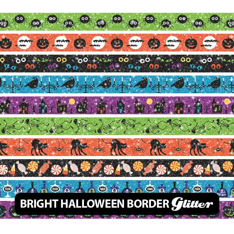 Halloween Glitter Patterned HTV (12" x 12")