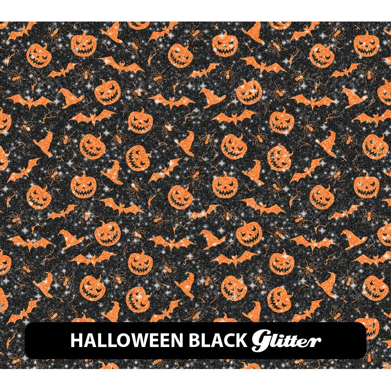 Halloween Glitter Patterned HTV (12" x 12")