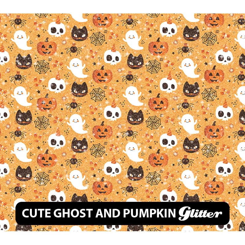 Halloween Glitter Patterned HTV (12" x 12")