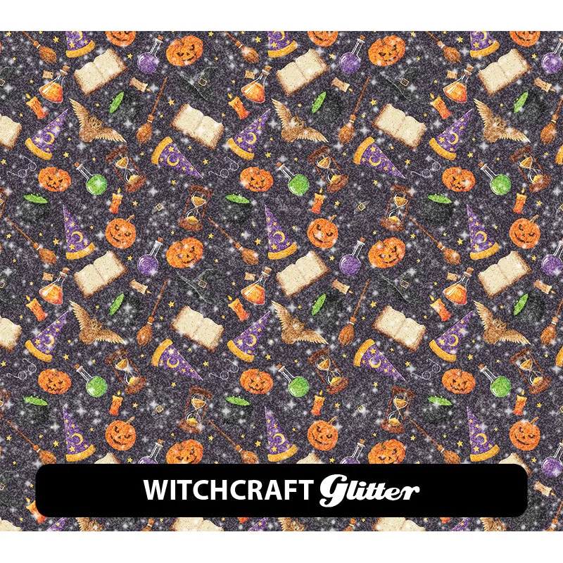 Halloween Glitter Patterned HTV (12" x 12")