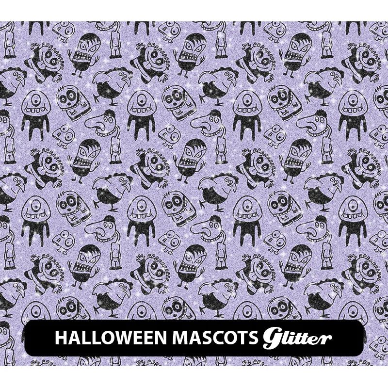 Halloween Glitter Patterned HTV (12" x 12")