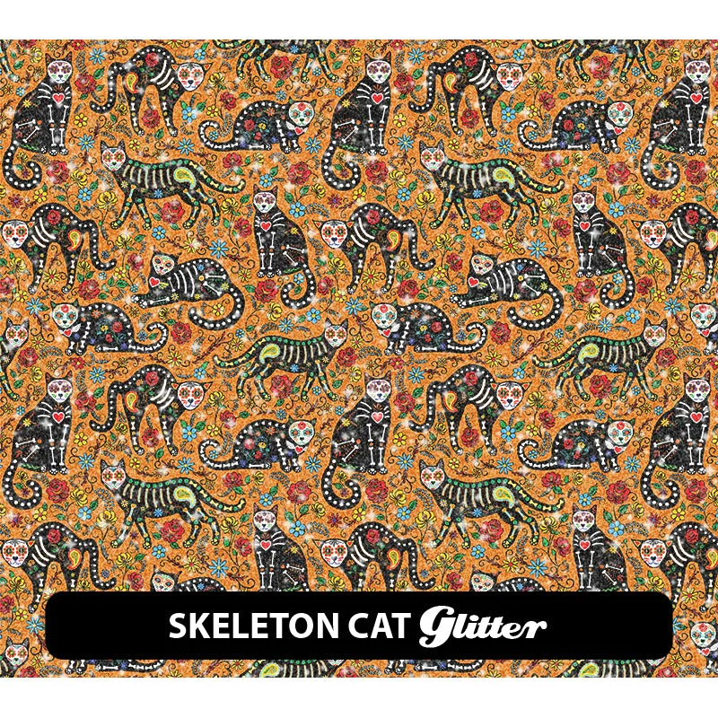 Halloween Glitter Patterned HTV (12" x 12")
