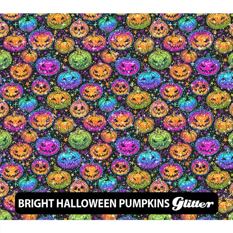 Halloween Glitter Patterned HTV (12" x 12")