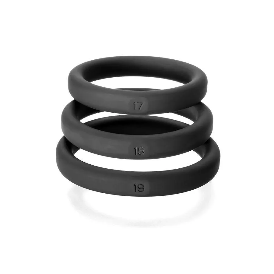 Perfect Fit Xact-Fit Silicone Cock Rings 3-Packs Incremental Sizes
