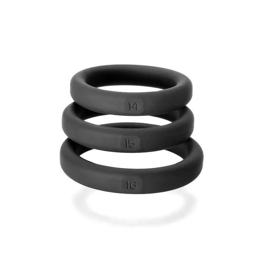 Perfect Fit Xact-Fit Silicone Cock Rings 3-Packs Incremental Sizes