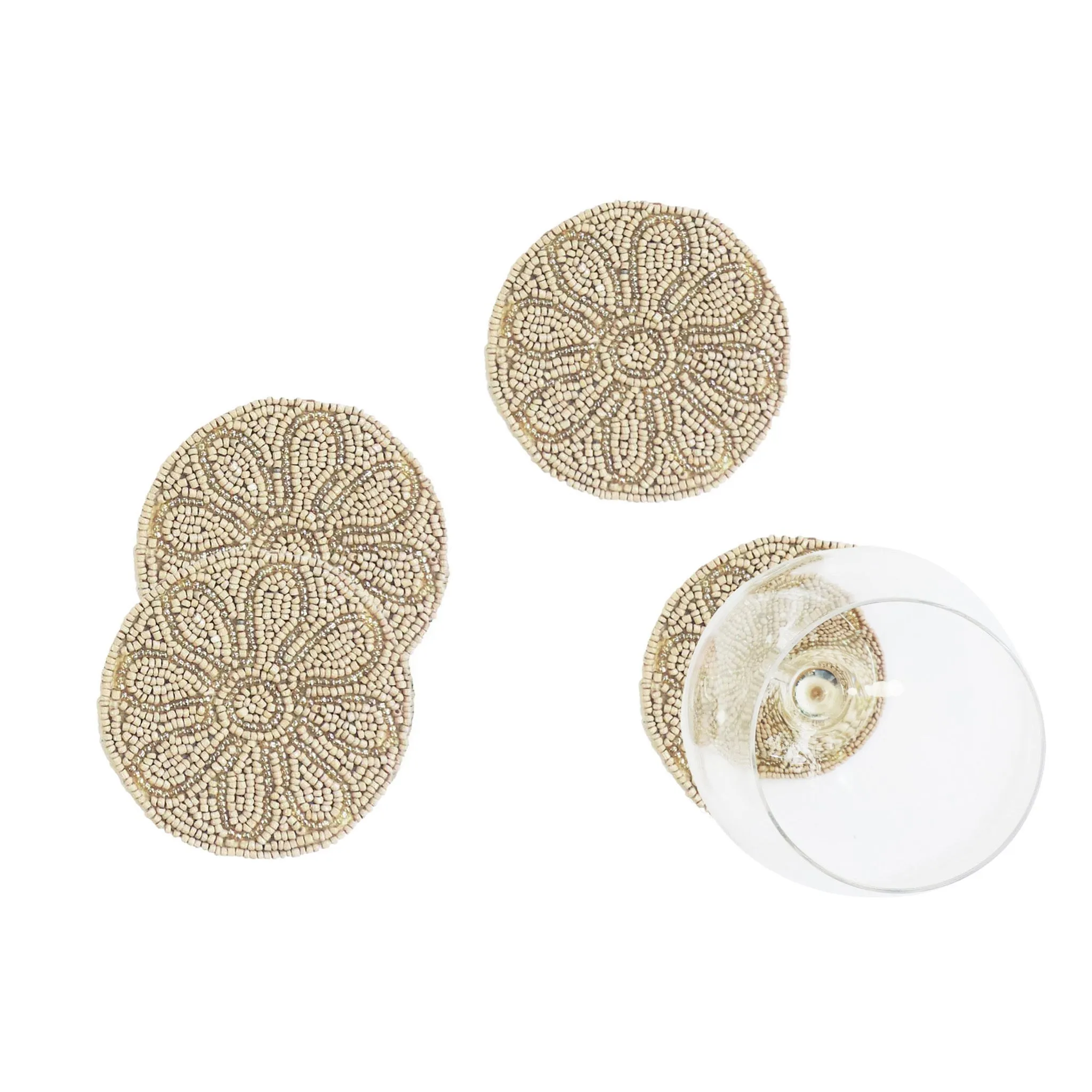 Petal Impressions Bead Table Setting for 4 - Dusty Pink