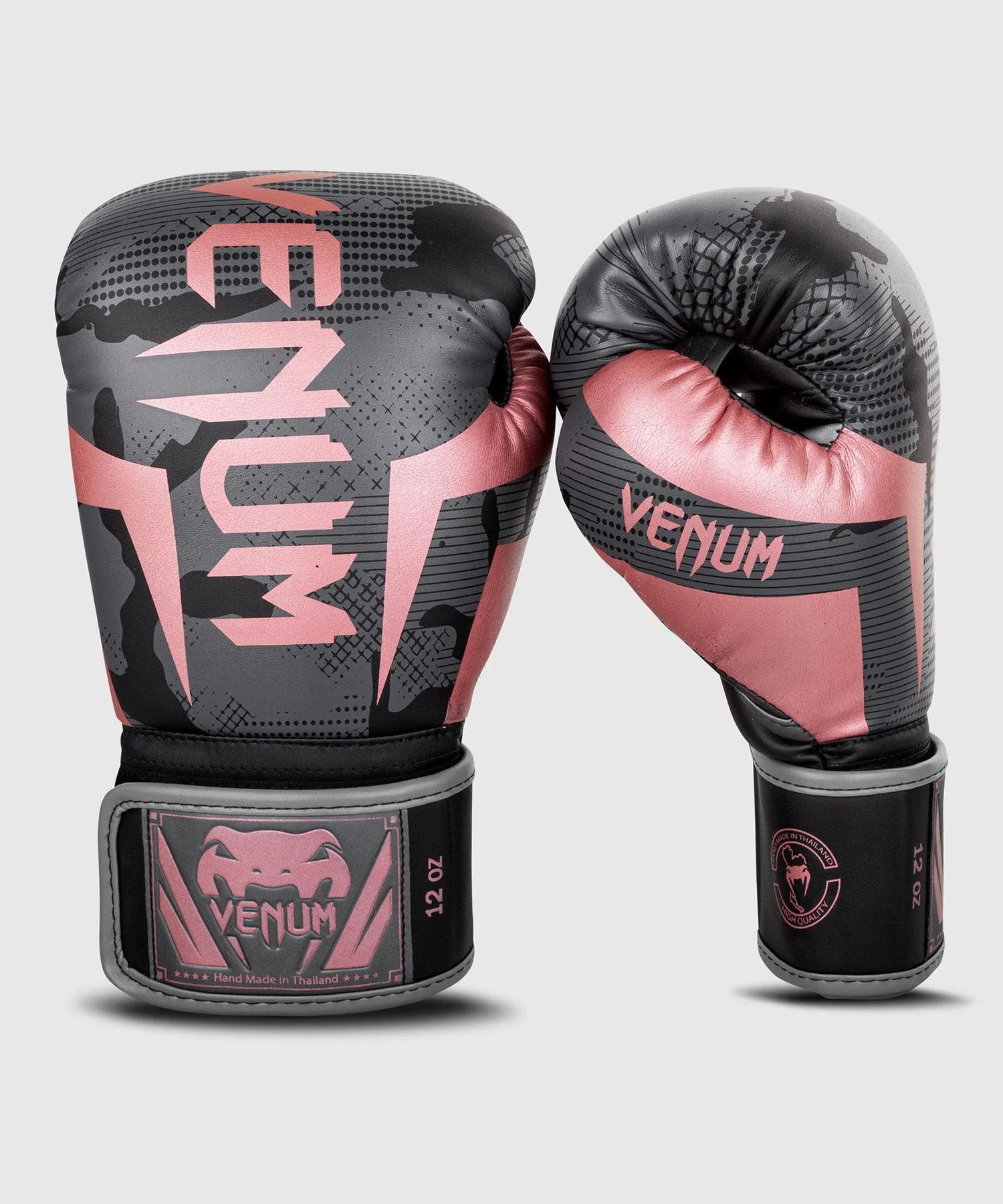 Venum Elite Boxing Gloves - Black/Pink Gold