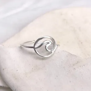 Wave ~ Adjustable Sterling Silver Ring